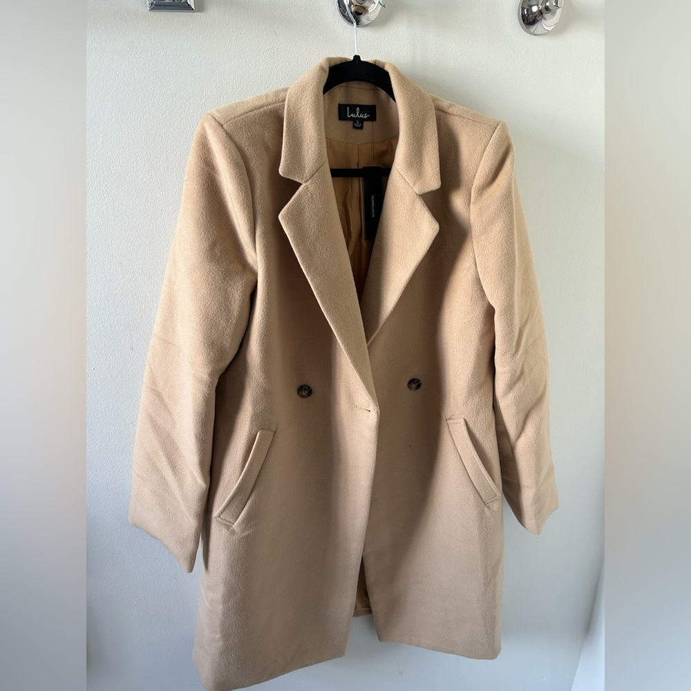 NWT Lulus Camel colored wool coat